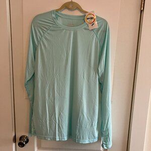HISKYWIN Teal UPF 50+ UV Block Swim Long-Sleeve Thumbholes Size XXL NWT.